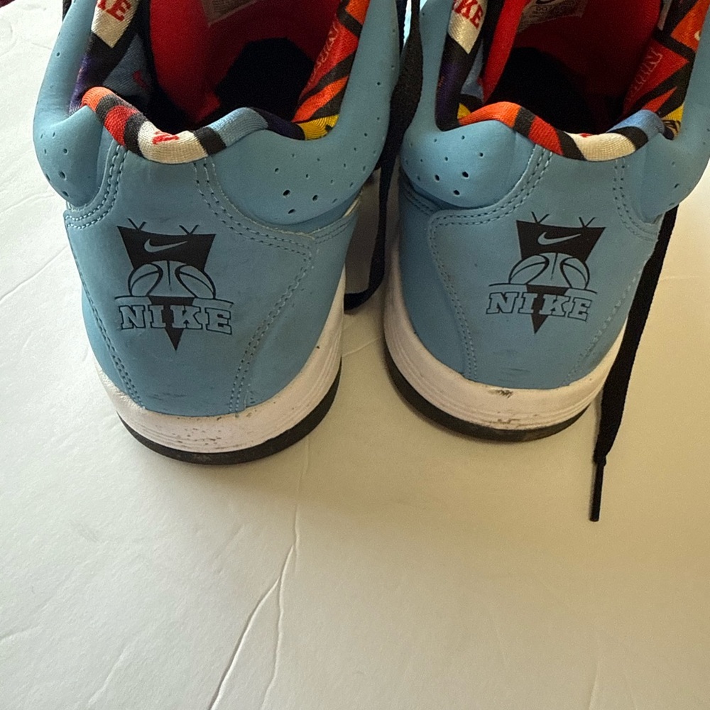 NIKE Air Flight Lite Mid Basketball Shoes University Blue White Black size 8.5 - Picture 3 of 5
